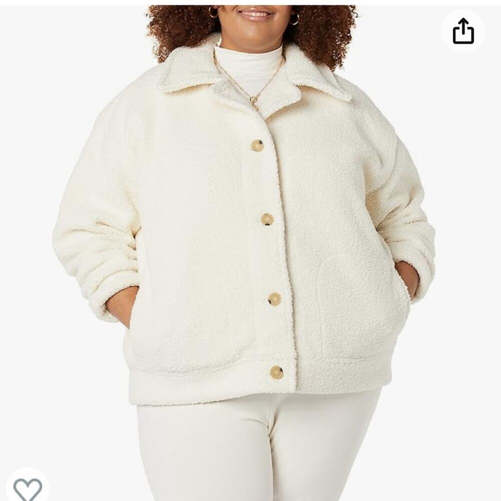 Women's Recycled Polyester Sherpa Jacket  Off White 3XL